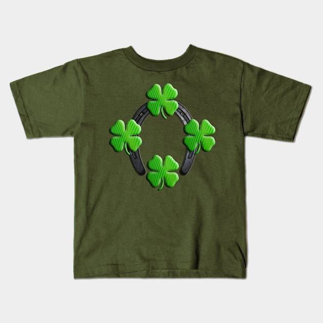 Clovers Kids T-Shirt by TrueArtworxGraphics